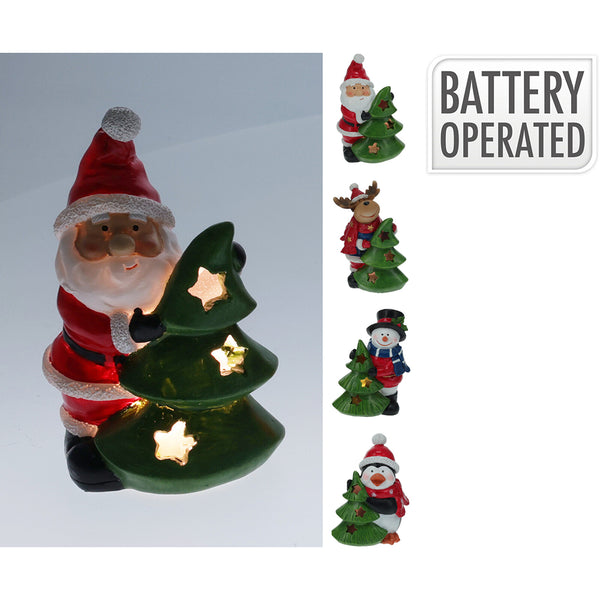 Christmas LED Character Figurine | 13cm, Battery Operated, Assorted Designs