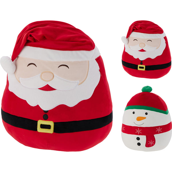 Christmas Plush Character Cushion | 40cm, Santa and Snowman Designs