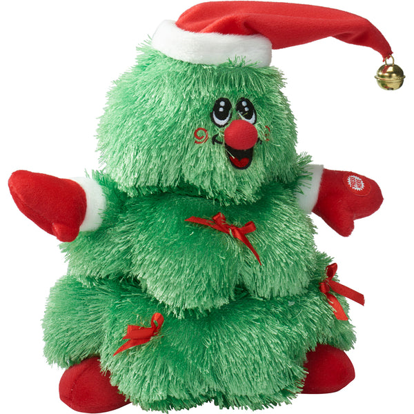 Christmas Festive Tinsel Tree Figure | 25 x 16 x 39, Santa Hat
