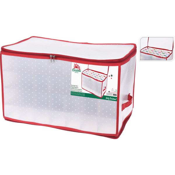 Christmas Ornament Storage Box with Dividers | Zip-Top Closure, 112 Pieces