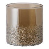 Amber Crinkle Glass Tealight Holder | Textured Finish, 14cm