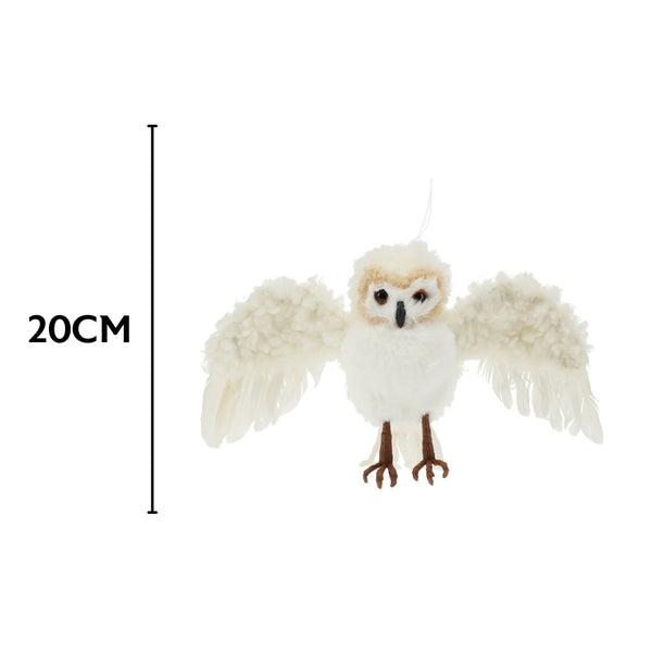 Koopman Owl Hanging Deco | 20Cm White