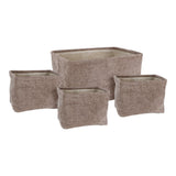 Grey Woven Rectangular Storage Basket Set | Set of 4, Assorted Sizes