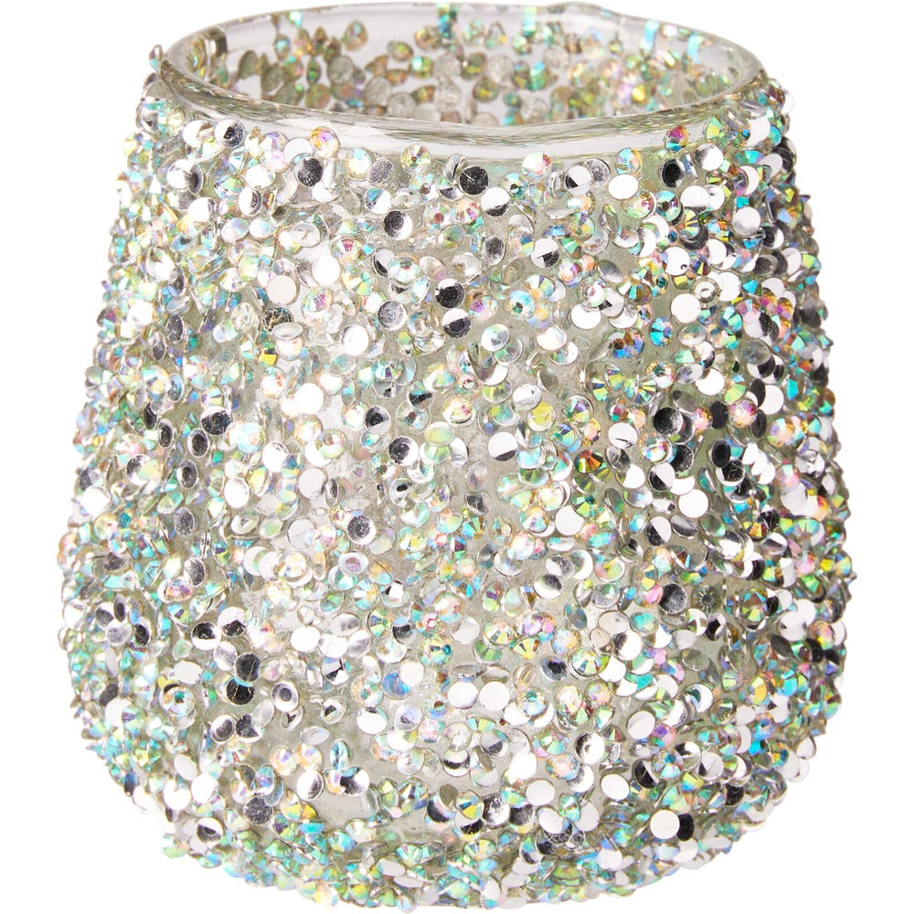 Beaded Tea Light Holder Green | 8cm Decorative Candle Holder