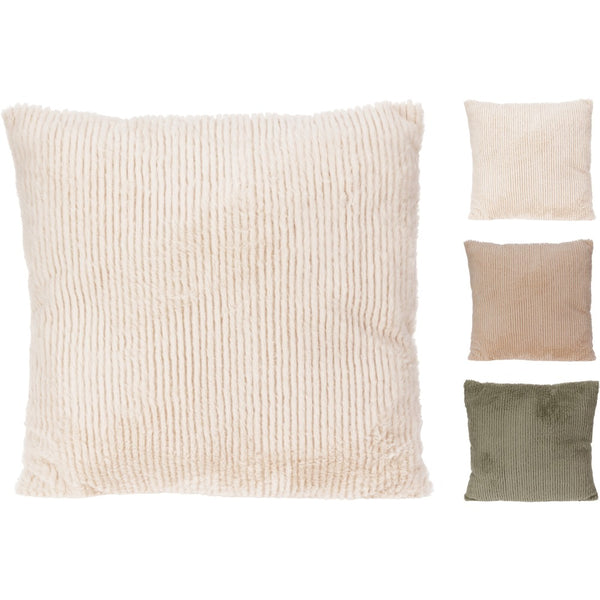 Ribbed Fur Cushion 45x45cm | Soft Filled for Extra Comfort