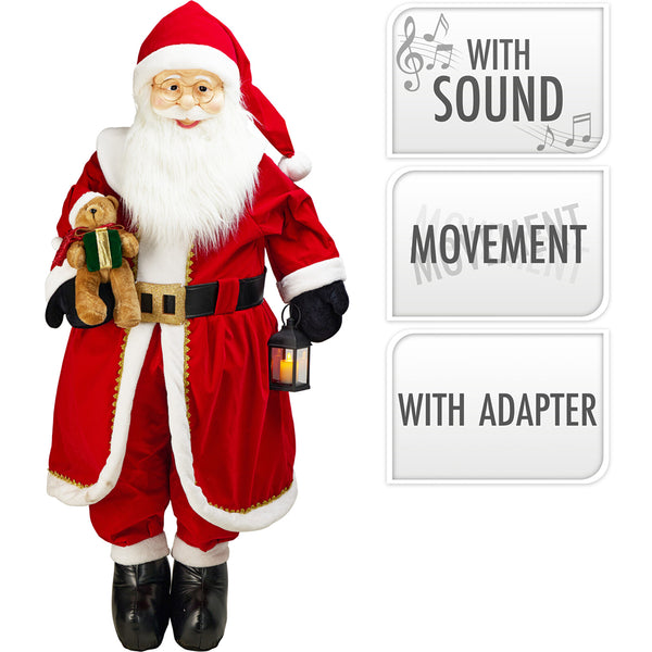 Christmas Animated Santa Claus Figure with Music | 200 cm, Mains Adapter