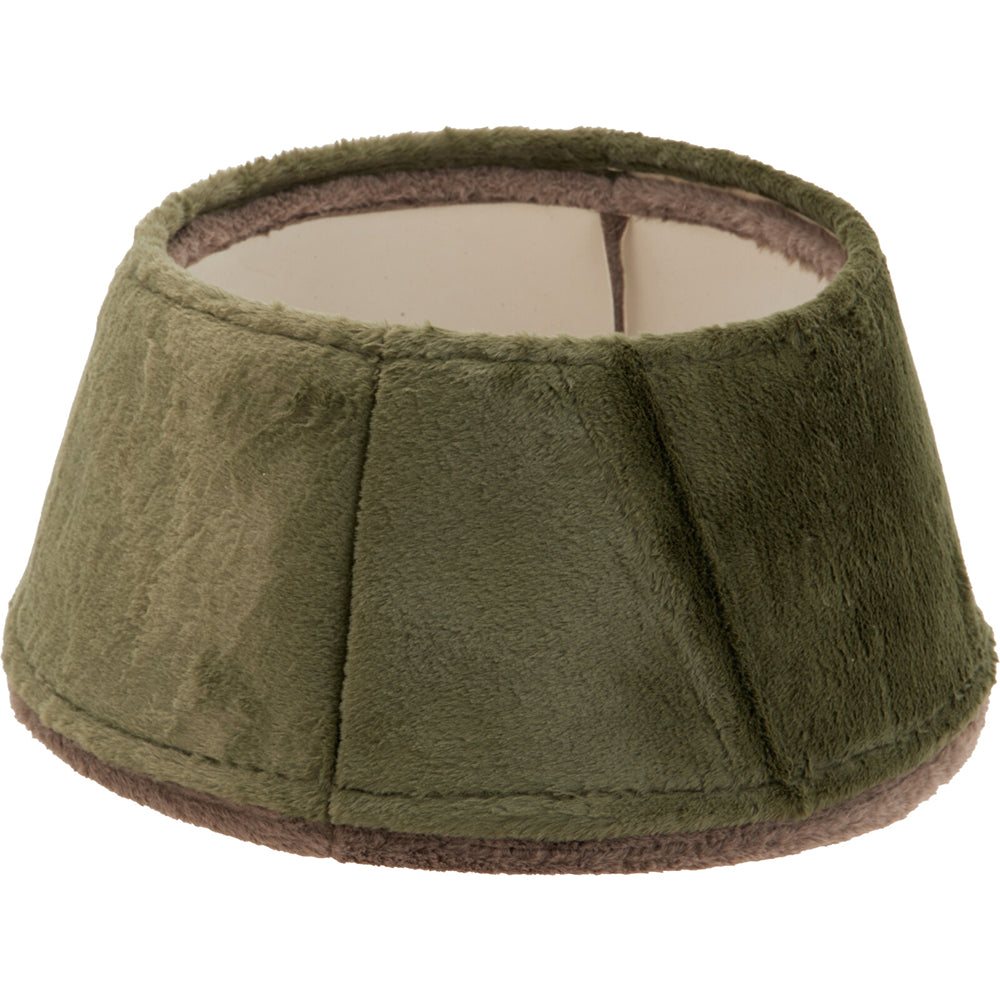 Christmas Faux Fur Tree Skirt | 55 cm Diameter, Olive Green
