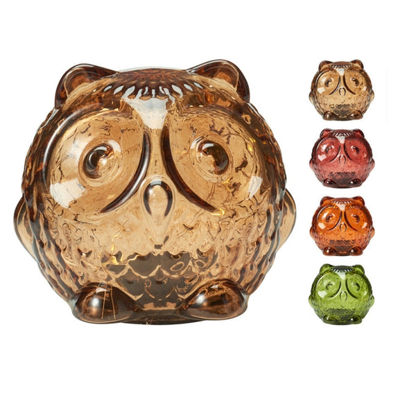 Koopman Glass LED Owl Light | 10cm | 4 Colors