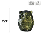 Koopman Coloured Glass LED Owl Lights | 15cm, 8-Hour Timer