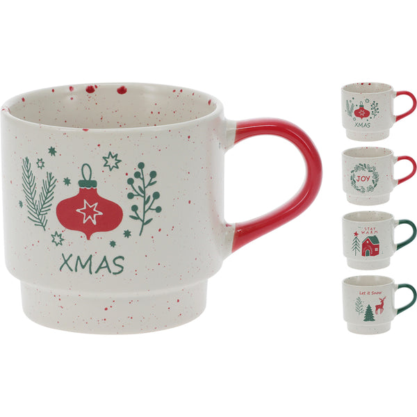 Christmas Festive Stoneware Mug Set | Pack of 2, Assorted Designs