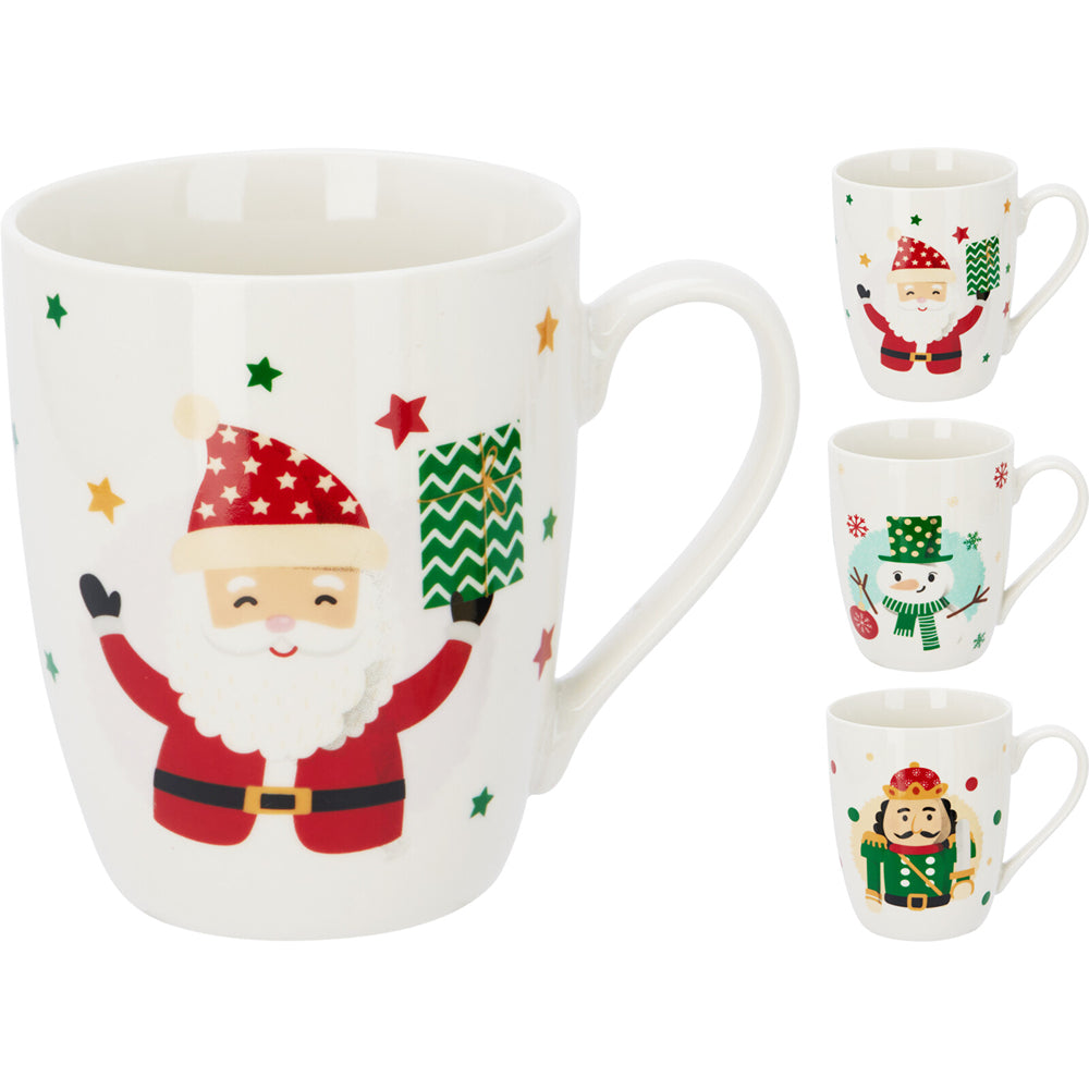 Christmas Festive Character Mug | Santa, Snowman and Nutcracker, 10cm