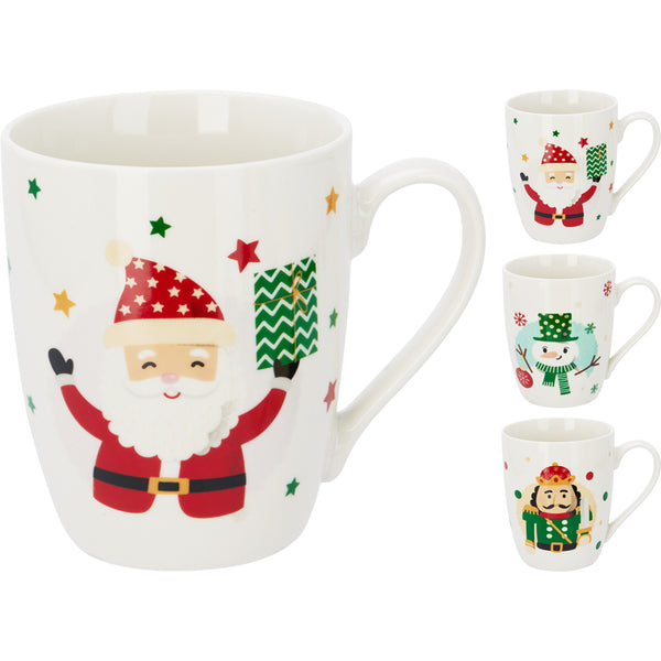 Christmas Festive Character Mug | Santa, Snowman and Nutcracker, 10cm