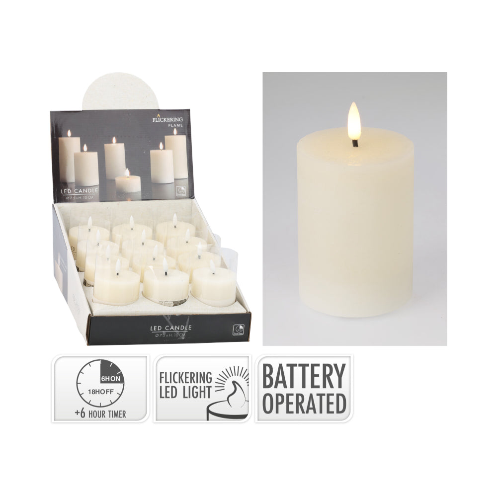 Ivory LED Candle | 7 x 10cm