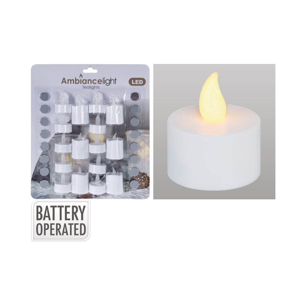 Tealight Candles with LED Light Set | Pack of 16 Tealight Candles