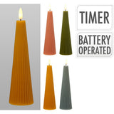 LED Candle Ribbed Design 18cm | Assorted Styles