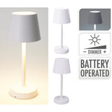 White Battery Operated Dimmable Table Lamp | 26cm, Warm White, Assorted Designs