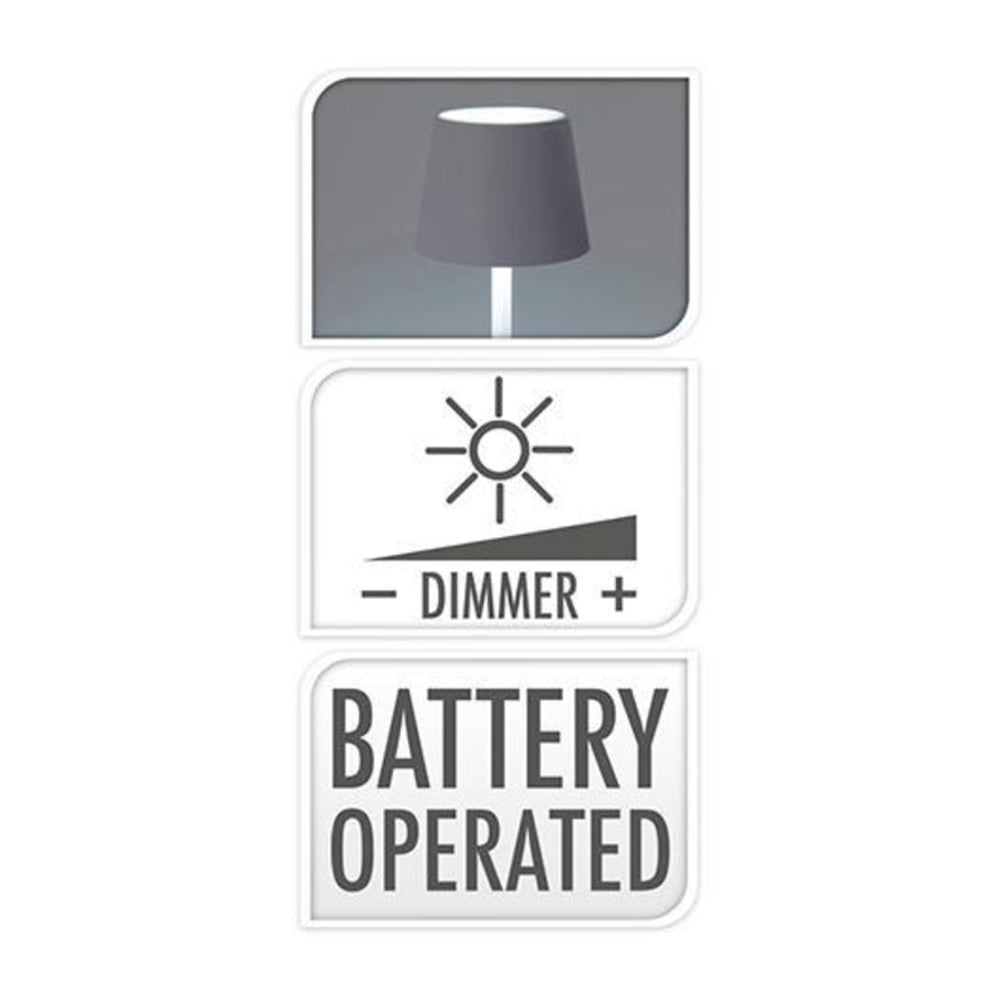 White Battery Operated Dimmable Table Lamp | 26cm, Warm White, Assorted Designs