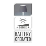 White Battery Operated Dimmable Table Lamp | 26cm, Warm White, Assorted Designs