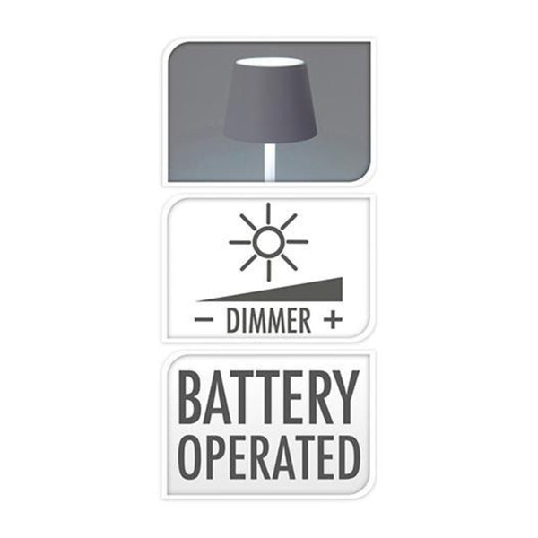 White Battery Operated Dimmable Table Lamp | 26cm, Warm White, Assorted Designs
