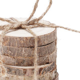 Koopman Bark Wood Coasters | 8cm Set of 8