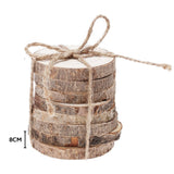 Koopman Bark Wood Coasters | 8cm Set of 8
