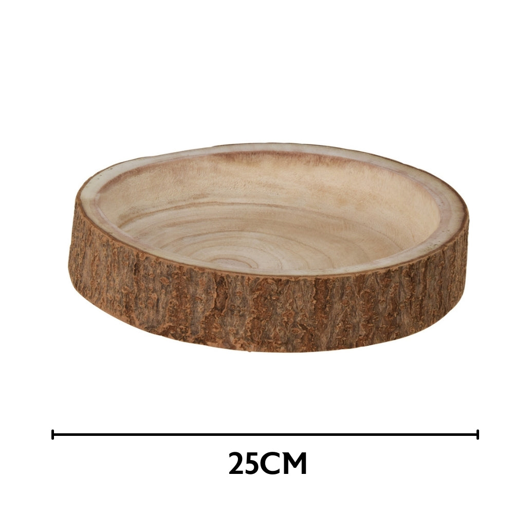 Koopman Rustic Wood Bark Tray | 25cm
