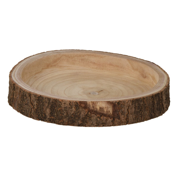 Koopman Rustic Wood Bark Serving Tray | 30cm