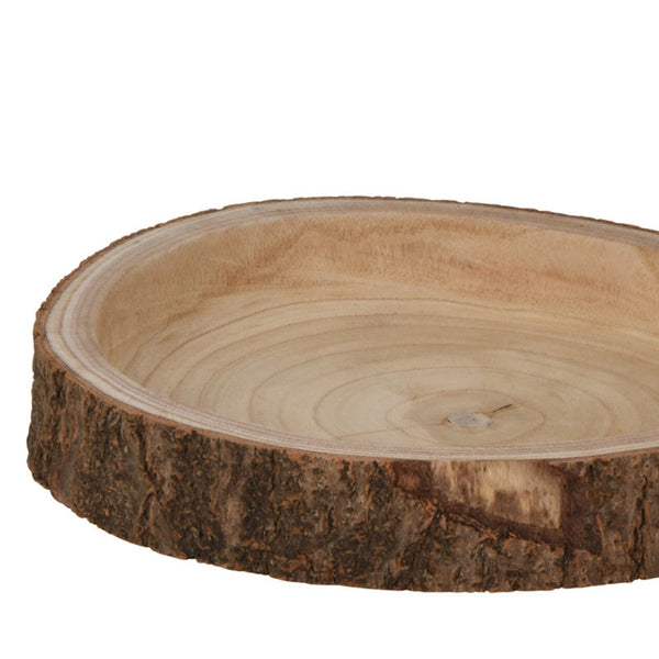 Koopman Rustic Wood Bark Serving Tray | 30cm