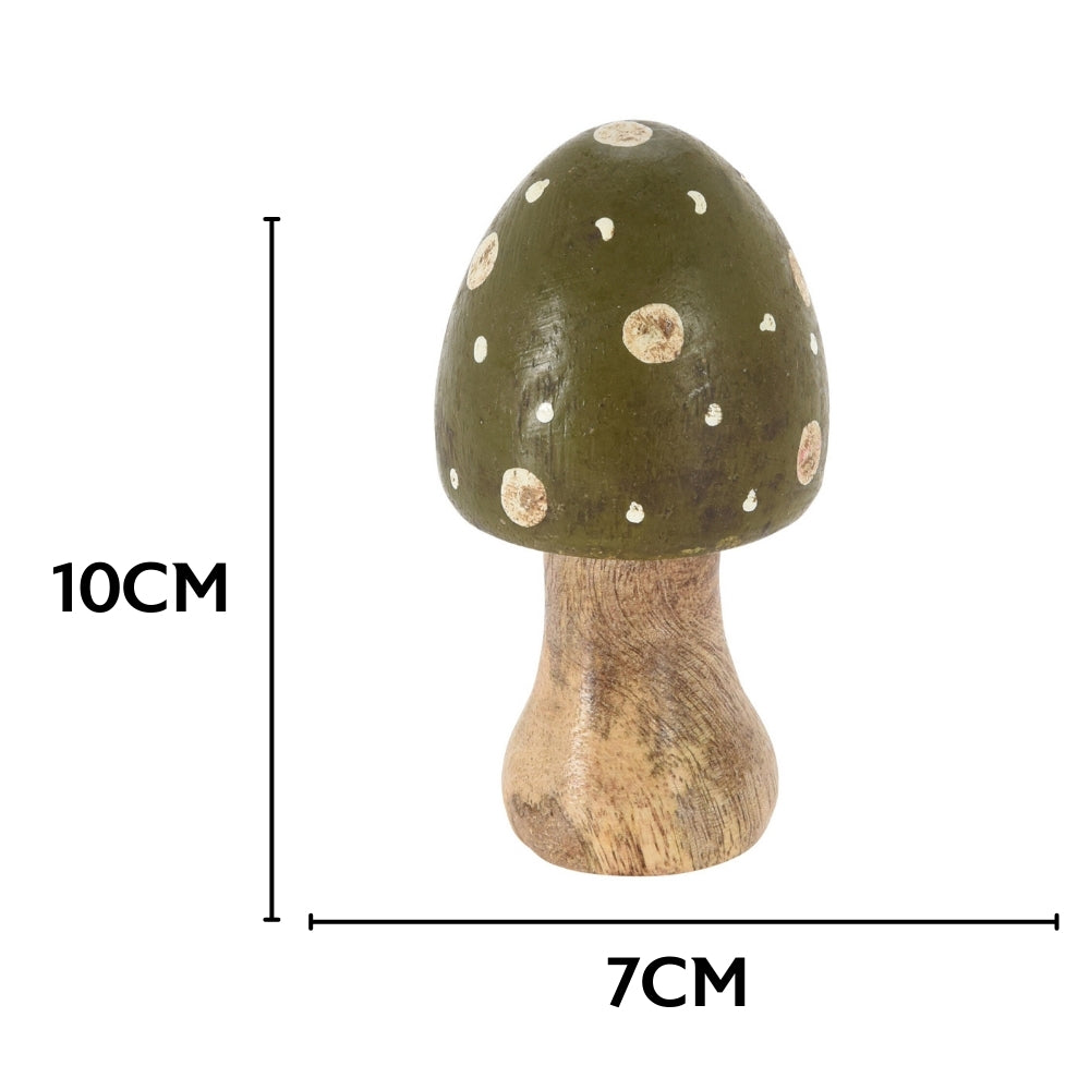 Koopman Wood Mushroom Figurines | 7x10cm | Set of 6