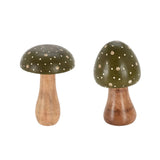 Koopman Wood Mushroom Figurines | 9x15cm