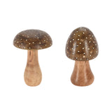 Koopman Wood Mushroom Figurines | 9x15cm