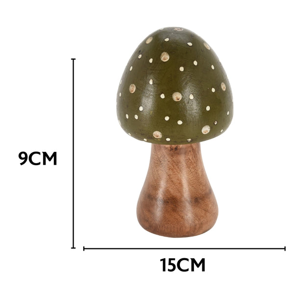 Koopman Wood Mushroom Figurines | 9x15cm