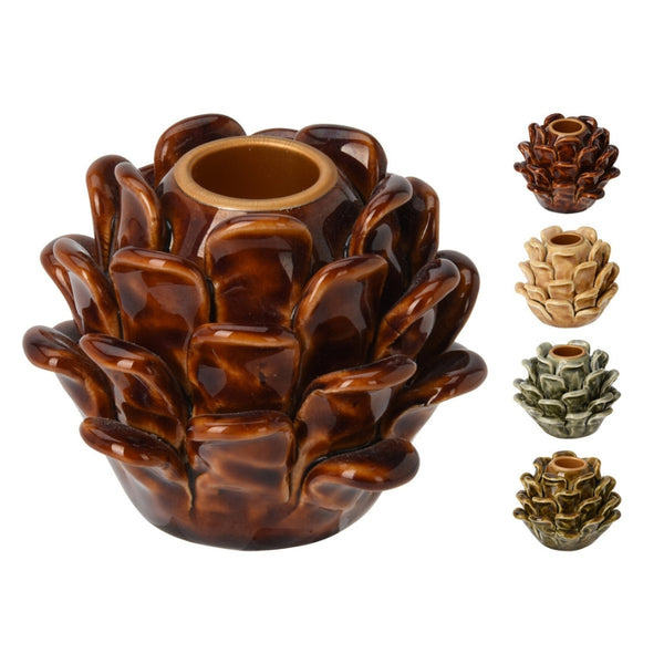 Koopman Ceramic Pinecone Candle Holder | 6.5cm
