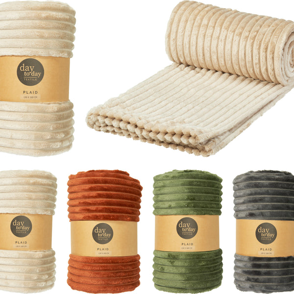 Koopman Chunky Rib Throw | 160x130cm Assorted Earthy Tones