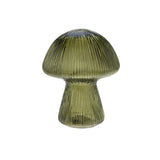 Koopman Ribbed Glass LED Mushroom Lamp | Amber, Brown, Green