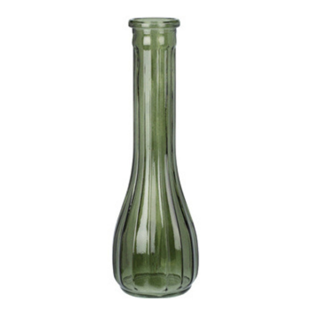 Koopman Woodland Glass Vase Set | 21cm | Amber & Green