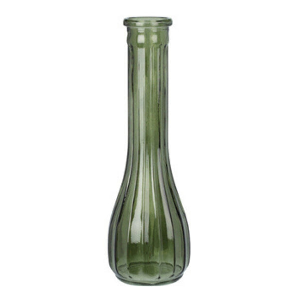 Koopman Woodland Glass Vase Set | 21cm | Amber & Green