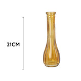 Koopman Woodland Glass Vase Set | 21cm | Amber & Green