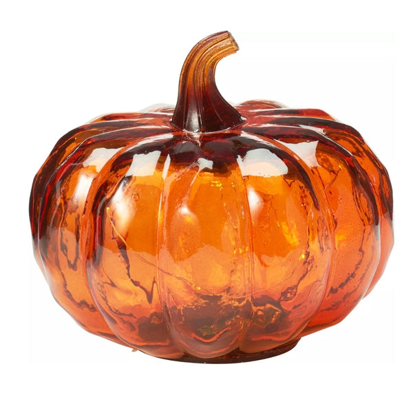 Koopman LED Glass Pumpkin Light | 13cm | Amber & Green