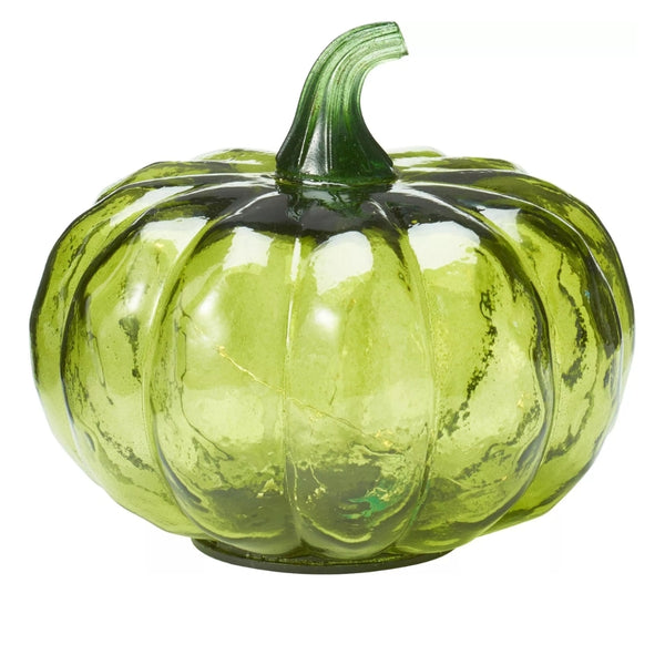 Koopman LED Glass Pumpkin Light | 13cm | Amber & Green