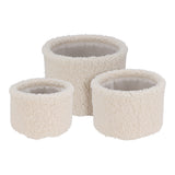 Teddy White Bouclé Storage Basket Set of 3 | Cream, Assorted Sizes