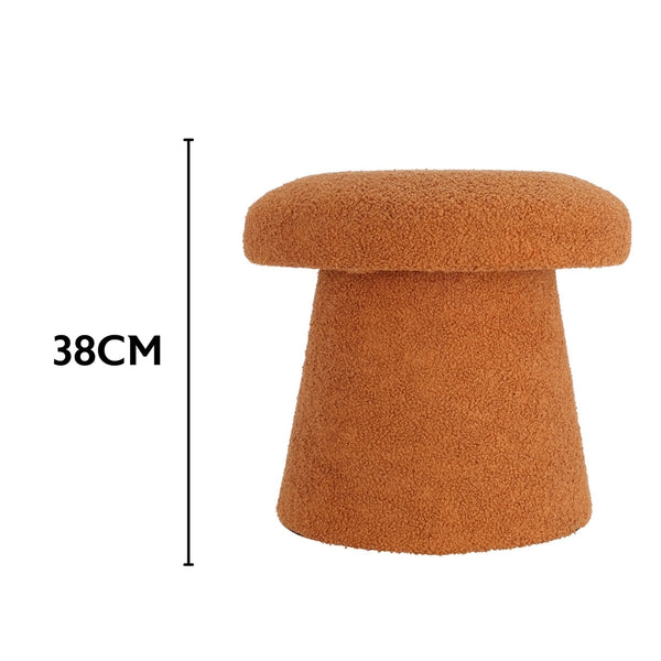 Koopman Orange Mushroom Teddy Stool | 38cm