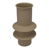 Zinc Sand Sculptural Tiered Decorative Vase | Matte Taupe, 24.5cm