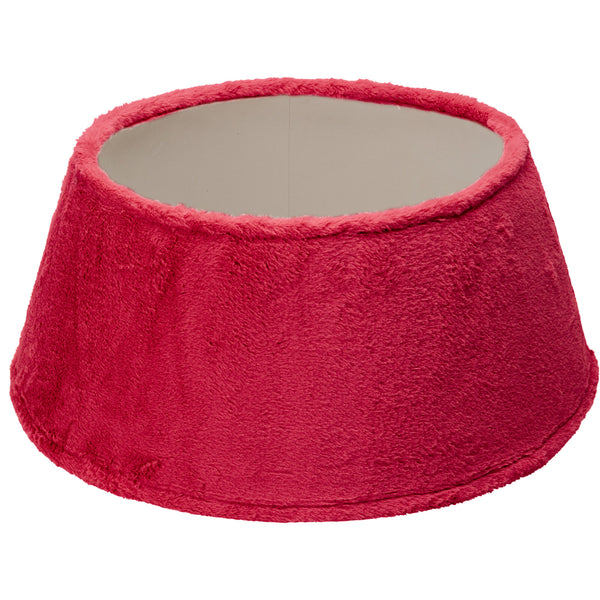 Christmas Red Fur Tree Skirt | 23cm, Soft-Touch, Fluffy, Lightweight