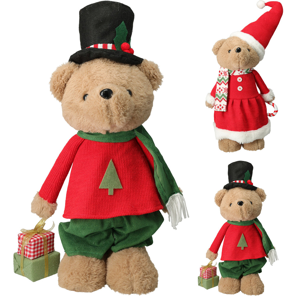 Christmas Standing Bear Ornament with Telescopic Legs | 84cm, 2 Assorted Designs