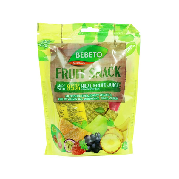 Bebeto Fruit Snacks Green Pack of 7 | 105 g, 85% Fruit Juice, Halal