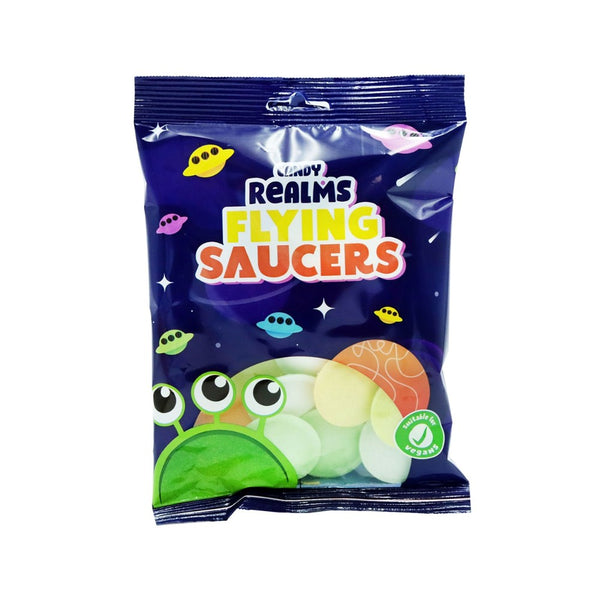Candy Realms Flying Saucer Bag Vegan Sweets | 36g, Assorted Pastel Colours