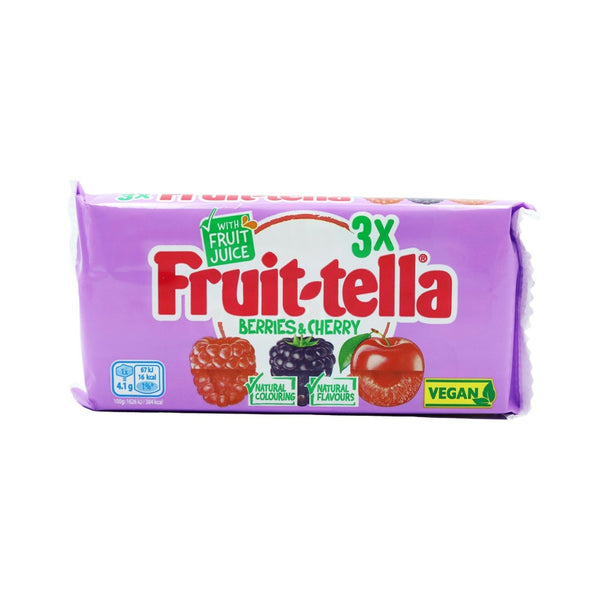 Fruitella Berries & Cherry Chewy Sweets | Pack of 3, Vegan, Real Fruit Juice