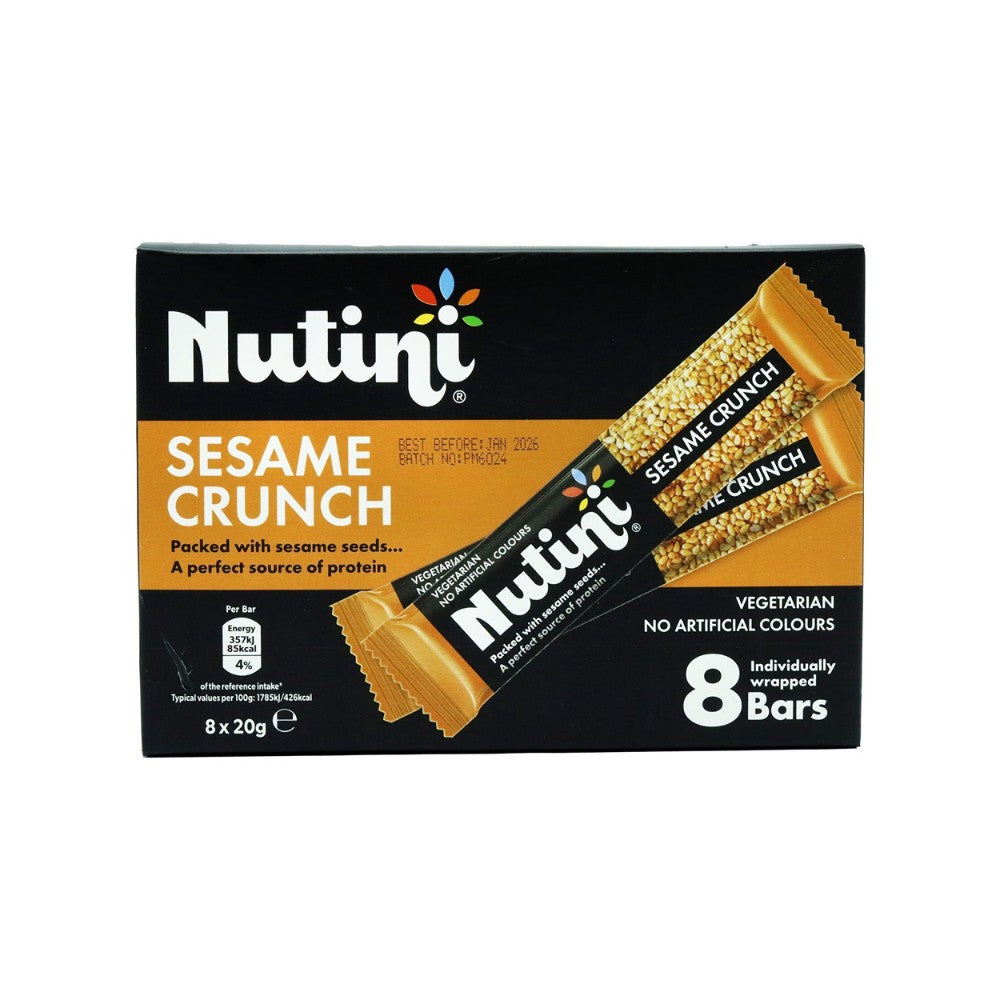 Nutini Sesame Crunch Snack Bars | Pack of 8, 160g, Individually Wrapped