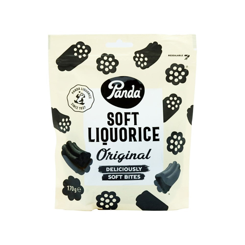 Panda Soft Liquorice Original | Bite-Sized Pieces, Resealable Pouch, 170 g